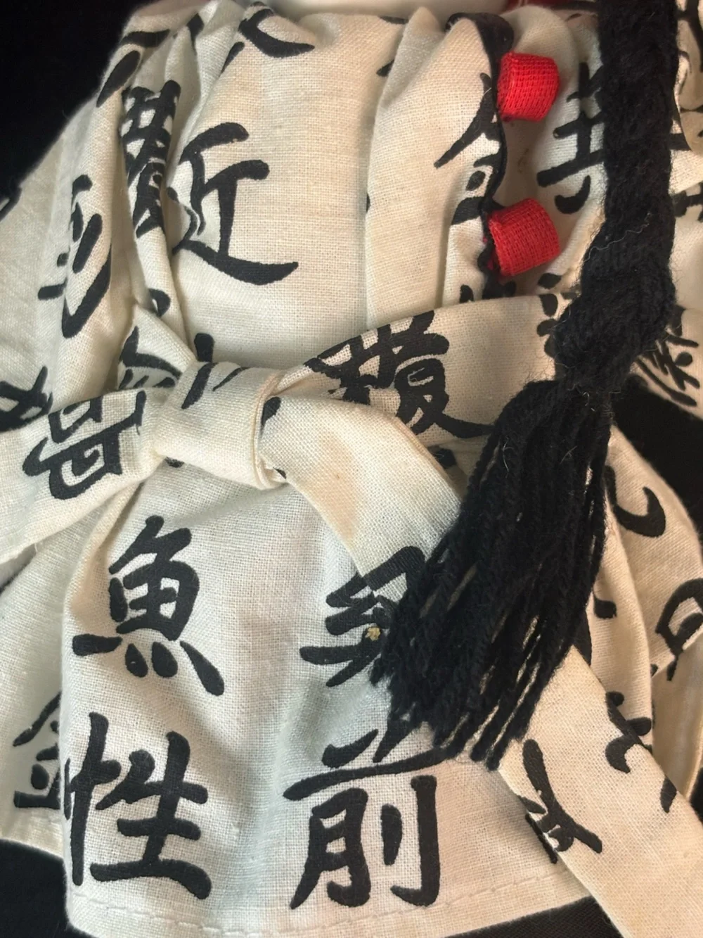 Asian Doll 1988 Porcelain Geisha Sumo Plush Stuffed Red Black Pier 1 Imports